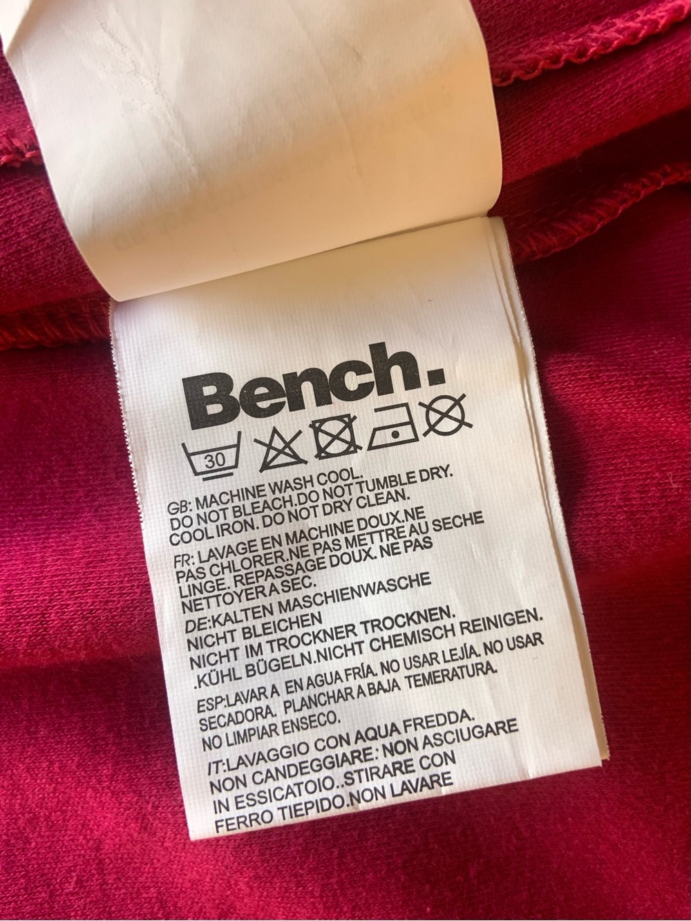 Bench Hot Pink Zip-Up Hoodie Jacket with Geometric Print Medium - Picture 15 of 16
